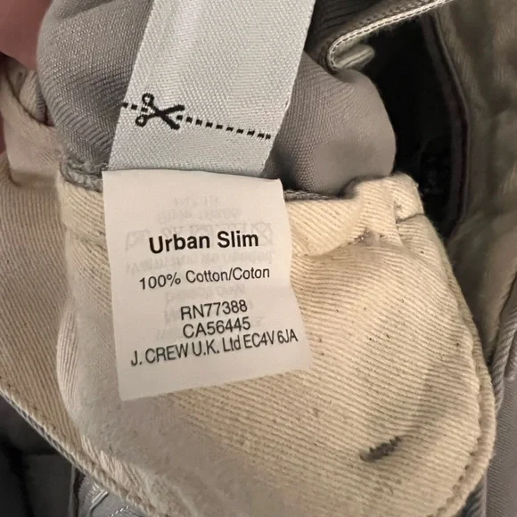 J.Crew Men’s Urban Slim Chino Pant Size 28/32 Vintage Grey NWT - Picture 7 of 8